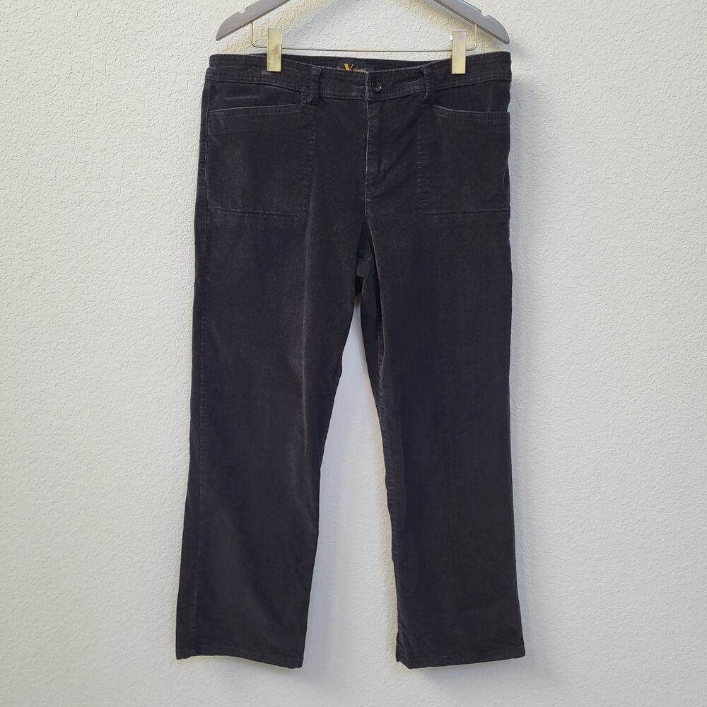 Corduroy Pants Gloria Vanderbilt Womens 16P Petite Stretch Black Fall Winter